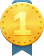 A gold medal for 1st place.